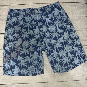 Vineyard Vines Mens Club Short Blue Palm Trees Tropical Resort Wear Preppy sz 30